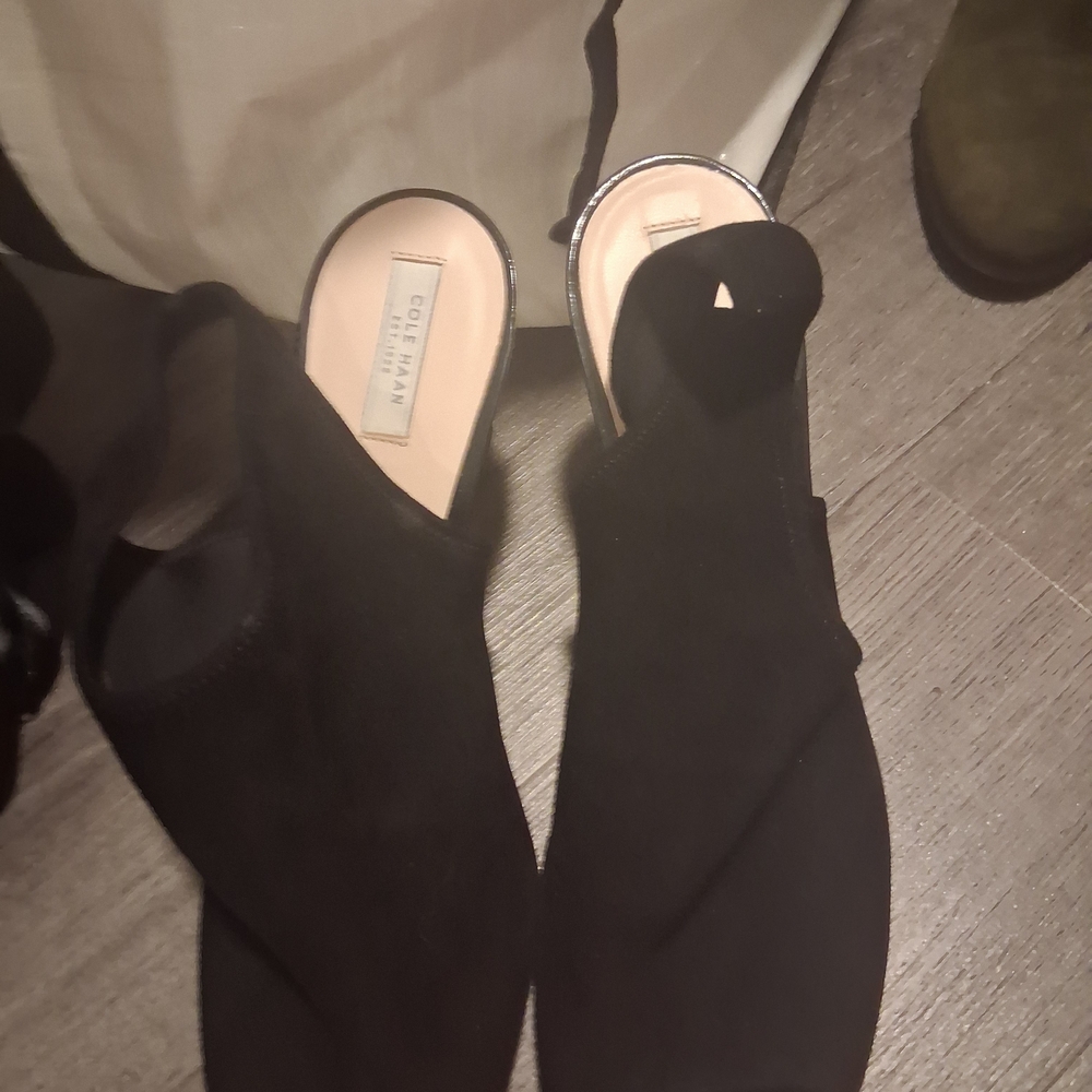 Cole Haan Women's Black Suede Mules